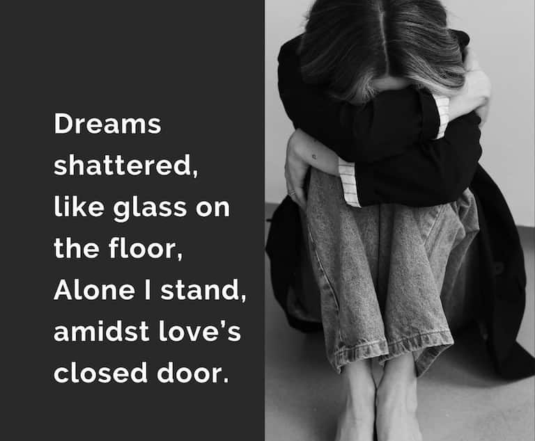 dreams shattered like glass on the floor e1729241403234 Alone Shayari In English Hindi – Deep Emotional Lines