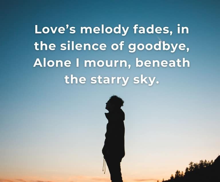 loves melody fades in the silence of goodbye e1729241435458 Alone Shayari In English Hindi – Deep Emotional Lines