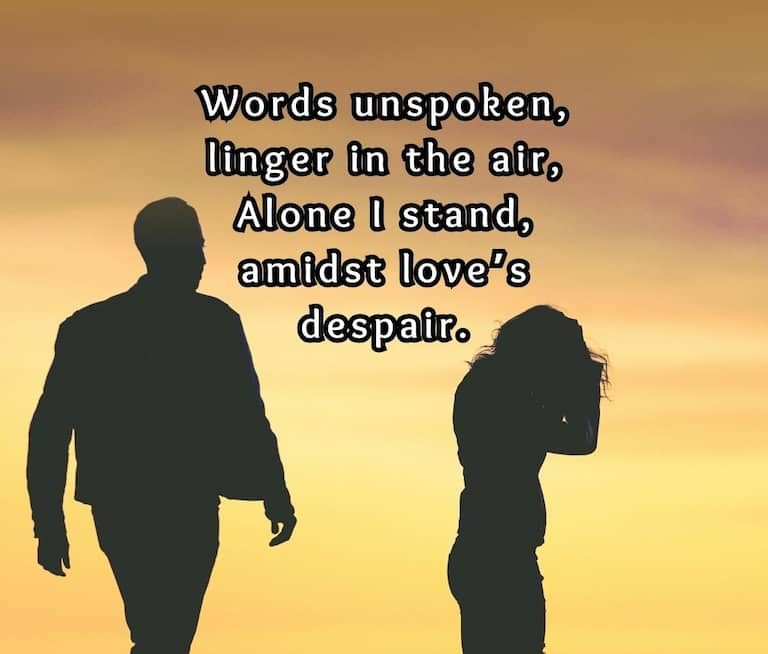 words unspoken linger in the air e1729241462793 Alone Shayari In English Hindi – Deep Emotional Lines